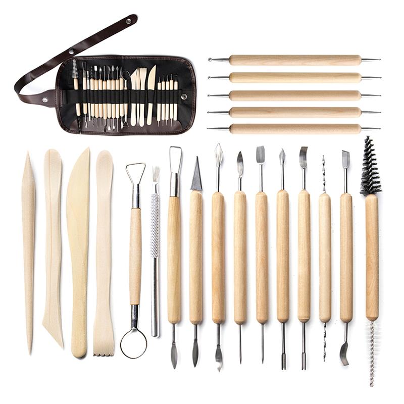 21 Pieces Fundamental Clay Tools Kit Clay Carving Modeling Tools